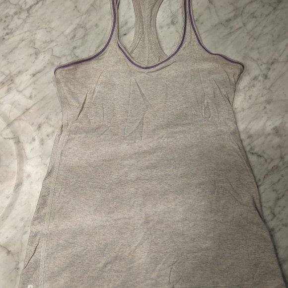 Lululemon reversible racerback tank top light heather grey Women size 8 - Picture 1 of 8